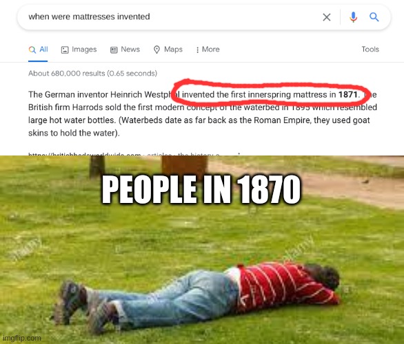 Mattress | PEOPLE IN 1870 | image tagged in white background | made w/ Imgflip meme maker