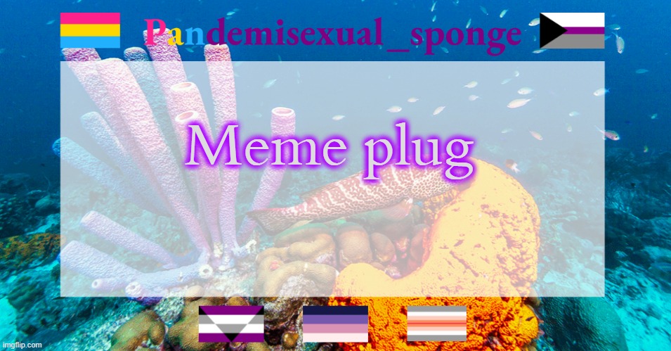 https://imgflip.com/i/5kk940 | Meme plug | image tagged in pandemisexual_sponge temp,demisexual_sponge | made w/ Imgflip meme maker