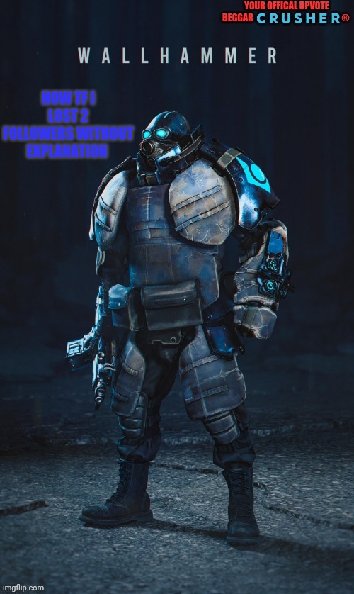 h o w | HOW TF I LOST 2 FOLLOWERS WITHOUT EXPLANATION | image tagged in wallhammer offical user | made w/ Imgflip meme maker