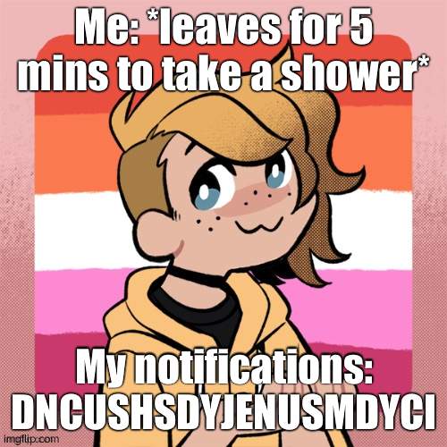 45 NOTIFICATIONS | Me: *leaves for 5 mins to take a shower*; My notifications: DNCUSHSDYJENUSMDYCI | image tagged in hey look it s bean | made w/ Imgflip meme maker