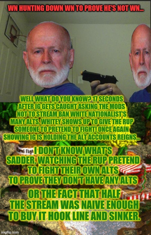 Well suprise suprise, Whitey shows up right on cue to bail out the RUP | image tagged in more corruption,self deleting alts,is evidence for me,not the rup,vote pepe party | made w/ Imgflip meme maker