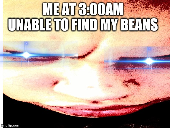 Meme | ME AT 3:00AM UNABLE TO FIND MY BEANS | image tagged in funny | made w/ Imgflip meme maker