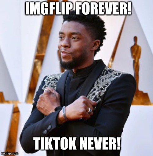 Wakanda Forever | TIKTOK NEVER! IMGFLIP FOREVER! | image tagged in wakanda forever | made w/ Imgflip meme maker