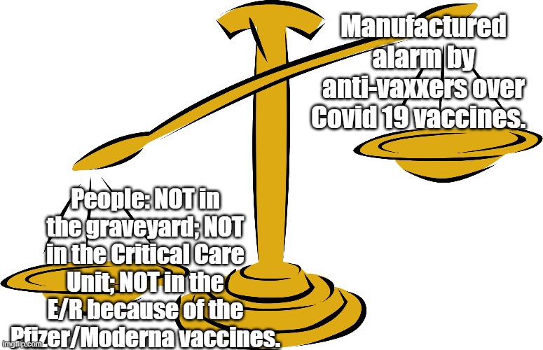 NOT a tough decision! | Manufactured alarm by anti-vaxxers over Covid 19 vaccines. People: NOT in the graveyard; NOT in the Critical Care Unit; NOT in the E/R because of the Pfizer/Moderna vaccines. | image tagged in covid-19,covid vaccine,covid 19,antivax | made w/ Imgflip meme maker