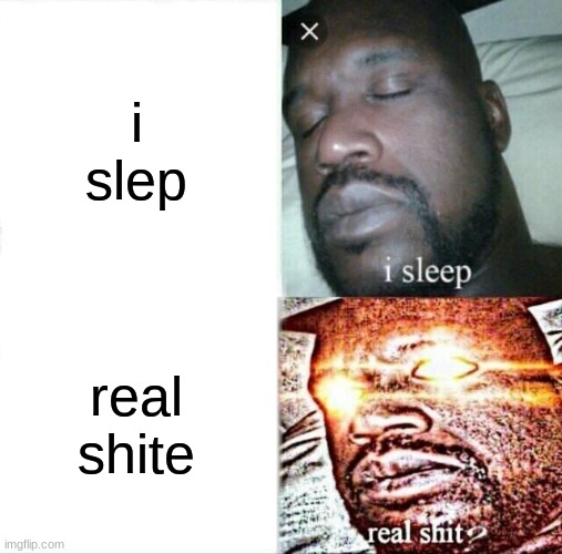 i have no ideas lmao | i slep; real shite | image tagged in memes,sleeping shaq | made w/ Imgflip meme maker