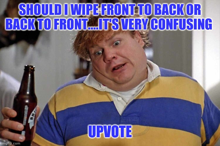 SHOULD I WIPE FRONT TO BACK OR BACK TO FRONT....IT'S VERY CONFUSING UPVOTE | made w/ Imgflip meme maker