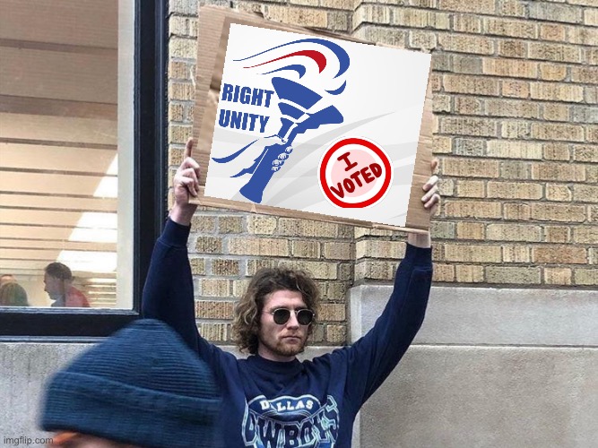 image tagged in man holding cardboard sign redux | made w/ Imgflip meme maker