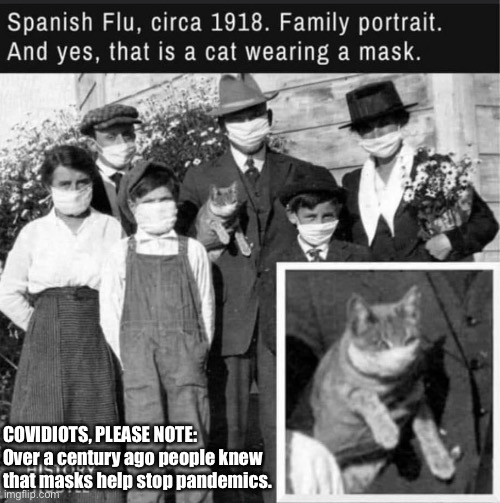 Covidiots, please note! | COVIDIOTS, PLEASE NOTE:  Over a century ago people knew that masks help stop pandemics. | image tagged in covid-19,masks | made w/ Imgflip meme maker