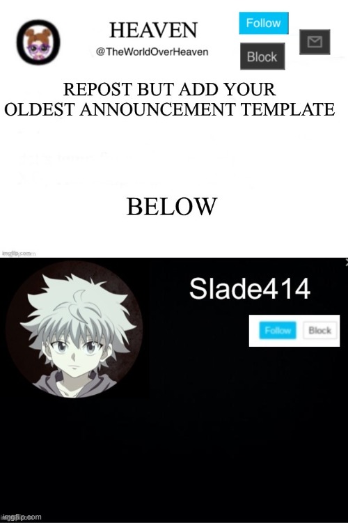 image tagged in slade414 announcement template 2 | made w/ Imgflip meme maker