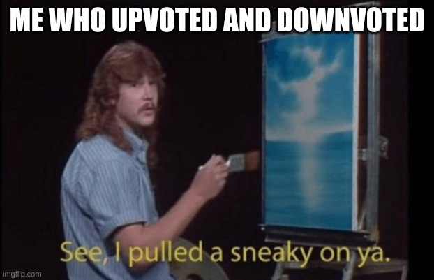 I pulled a sneaky | ME WHO UPVOTED AND DOWNVOTED | image tagged in i pulled a sneaky | made w/ Imgflip meme maker
