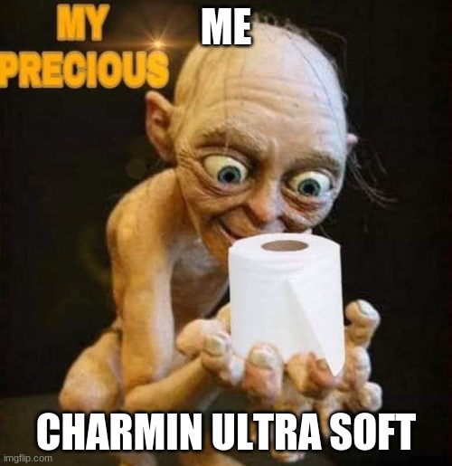 ME; CHARMIN ULTRA SOFT | image tagged in funny,memes,meme,tp,lol,quarantine | made w/ Imgflip meme maker