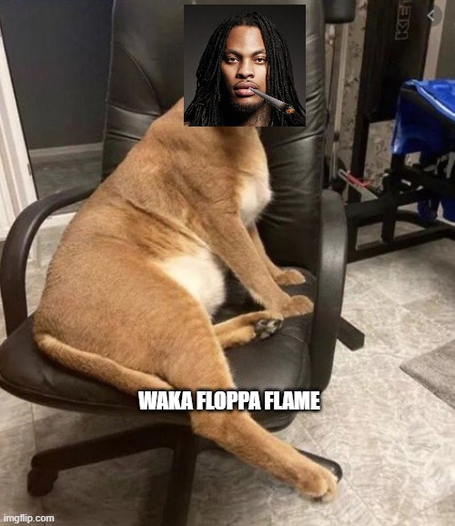 Waca Floppa | WAKA FLOPPA FLAME | image tagged in big floppa | made w/ Imgflip meme maker