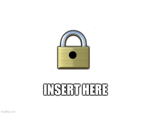 Insert | 🔒; INSERT HERE | image tagged in blank white template | made w/ Imgflip meme maker