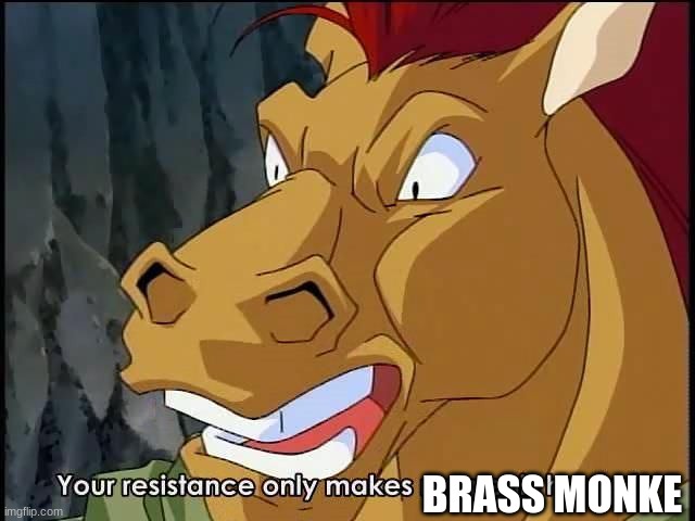 your resistance | BRASS MONKE | image tagged in your resistance | made w/ Imgflip meme maker