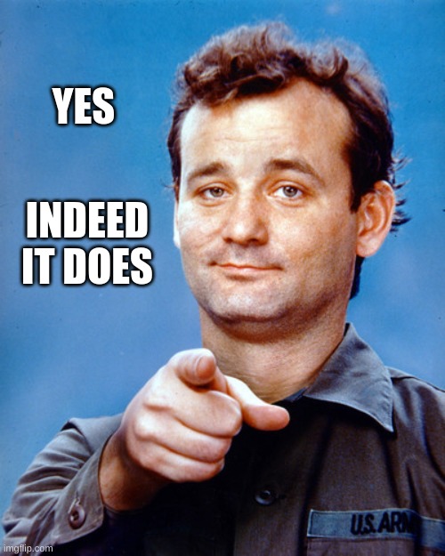 Murray Stripes Independence Day | YES INDEED IT DOES | image tagged in murray stripes independence day | made w/ Imgflip meme maker