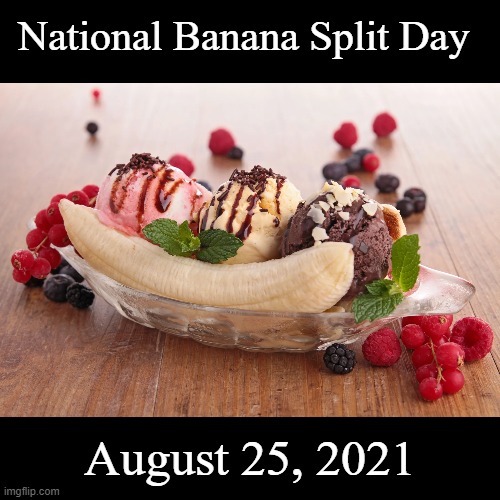 National Banana Split Day | National Banana Split Day; August 25, 2021 | image tagged in memes,banana split | made w/ Imgflip meme maker