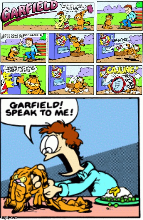 image tagged in garfield speak to me | made w/ Imgflip meme maker