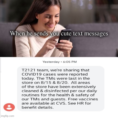 When he sends you cute texts | image tagged in covid-19,covid,shitpost,that moment when,text messages,boy and girl texting | made w/ Imgflip meme maker
