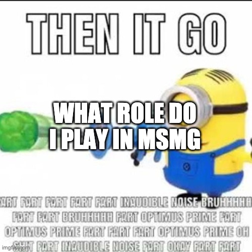 then it go | WHAT ROLE DO I PLAY IN MSMG | image tagged in then it go | made w/ Imgflip meme maker