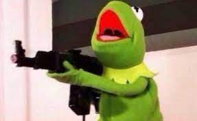 kermit with a gun Blank Meme Template