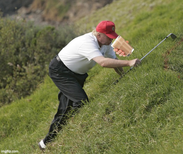 trump golfing | image tagged in trump golfing | made w/ Imgflip meme maker