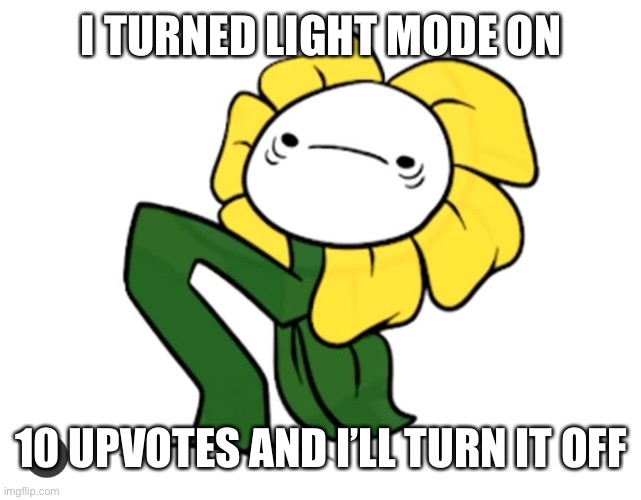 DO IT FOR MY EYES | I TURNED LIGHT MODE ON; 10 UPVOTES AND I’LL TURN IT OFF | image tagged in o_o | made w/ Imgflip meme maker