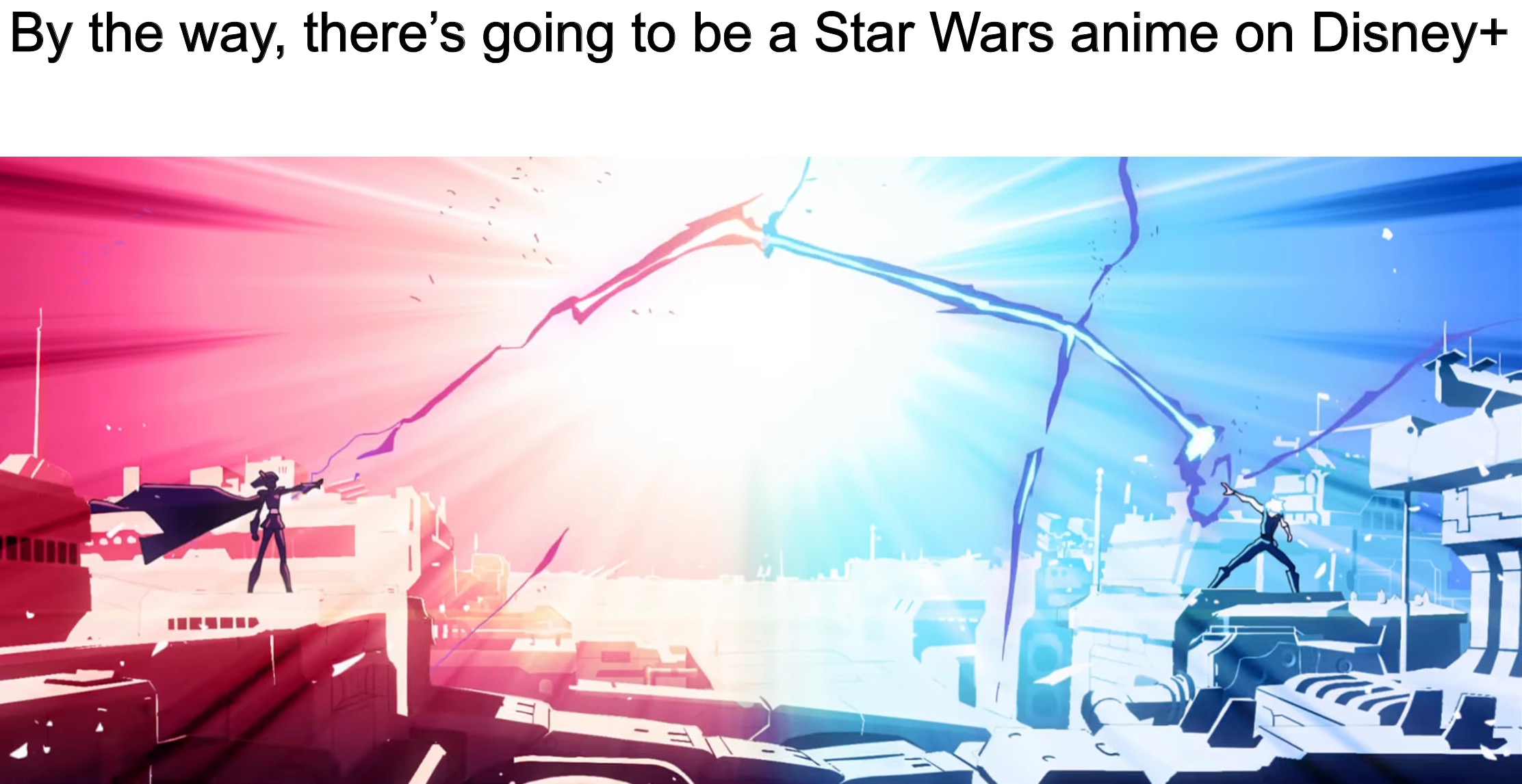 By the way, there’s going to be a Star Wars anime on Disney+ | image tagged in star wars | made w/ Imgflip meme maker