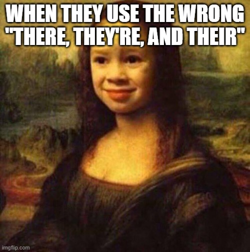 memes | WHEN THEY USE THE WRONG "THERE, THEY'RE, AND THEIR" | image tagged in funny memes | made w/ Imgflip meme maker