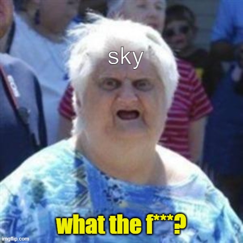 WAT Lady | sky what the f***? | image tagged in wat lady | made w/ Imgflip meme maker