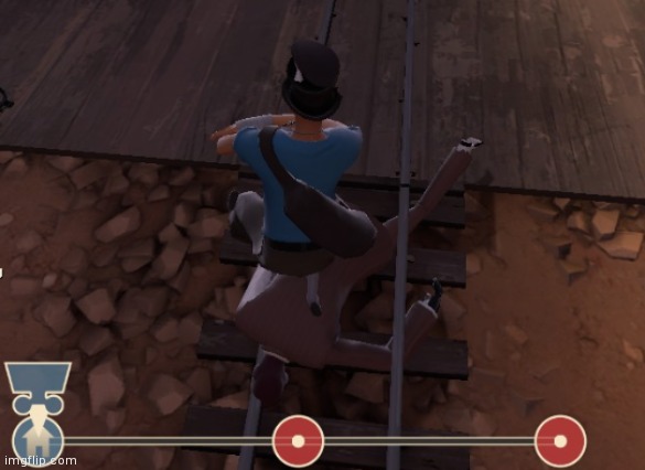 Scout dancing on spy | image tagged in scout dancing on spy | made w/ Imgflip meme maker
