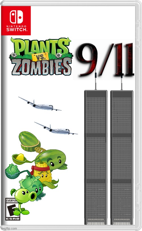 There are zombies in the Twin Towers! | image tagged in memes,nintendo switch,plants vs zombies,9/11,funny,gaming | made w/ Imgflip meme maker