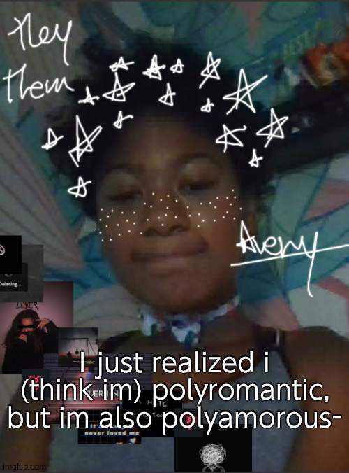 Im listening to Heathers the musical and how tf does mygoogle let me listen to it- | I just realized i (think im) polyromantic, but im also polyamorous- | image tagged in russian_owl temp with meh face | made w/ Imgflip meme maker