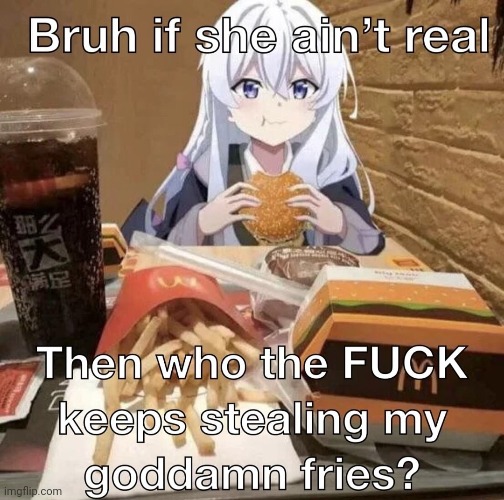 She eat Mc.Donalds wit me she cant be fake no im not on drugs shes real and you cant change my opinion | image tagged in she,r e a l | made w/ Imgflip meme maker