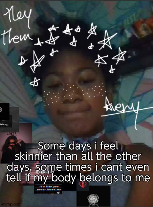 Most relateable quote in cradles for me | Some days i feel skinnier than all the other days, some times i cant even tell if my body belongs to me | image tagged in russian_owl temp with meh face | made w/ Imgflip meme maker