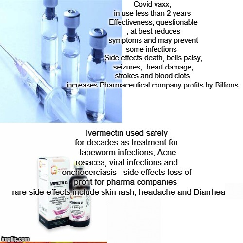 Covid vaxx VS ivermectin | made w/ Imgflip meme maker