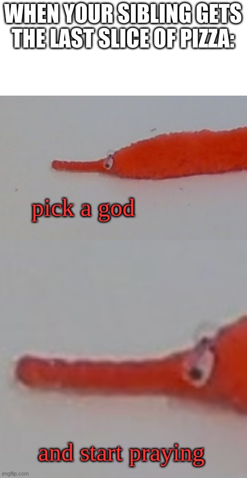 Pick a god | WHEN YOUR SIBLING GETS THE LAST SLICE OF PIZZA: | image tagged in pick a god | made w/ Imgflip meme maker