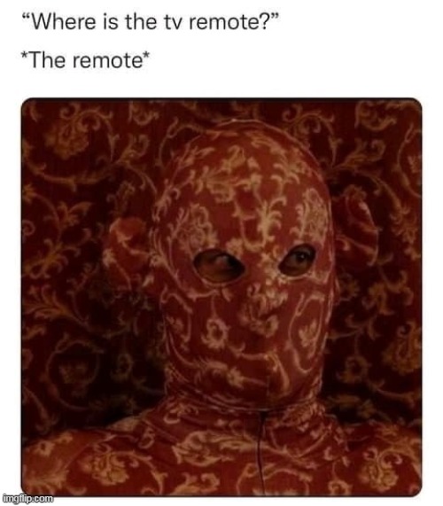 "Nothing can see me"    -The remote | image tagged in tv remote,remote control,meme | made w/ Imgflip meme maker