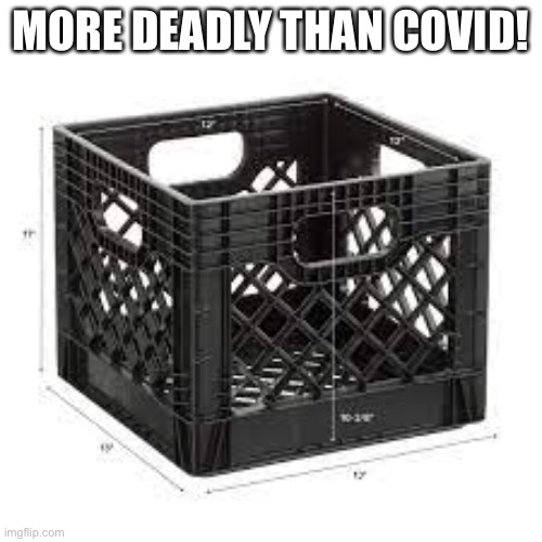 Milk crate challenge | MORE DEADLY THAN COVID! | image tagged in milk crate | made w/ Imgflip meme maker