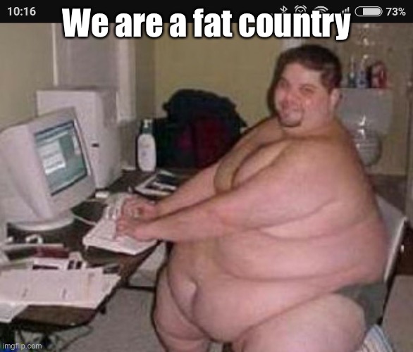 Fat man at work | We are a fat country | image tagged in fat man at work | made w/ Imgflip meme maker