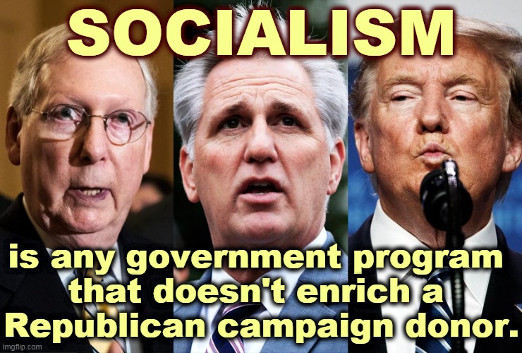 When a Republican cries "Socialism!," what he means is "I'll have to sell my second yacht!" | SOCIALISM; is any government program 
that doesn't enrich a 
Republican campaign donor. | image tagged in socialism,government,republican,campaign | made w/ Imgflip meme maker