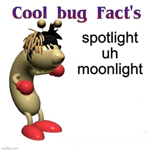 spotlight uh moonlight | spotlight uh moonlight | image tagged in cool bug facts | made w/ Imgflip meme maker