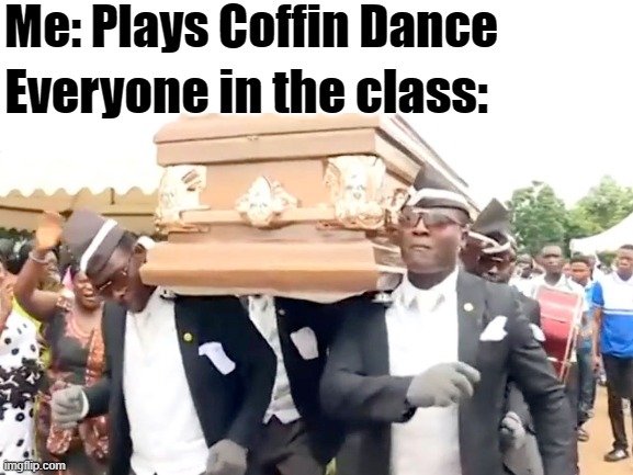 Coffin Dance | Me: Plays Coffin Dance; Everyone in the class: | image tagged in memes,funny memes,lol | made w/ Imgflip meme maker