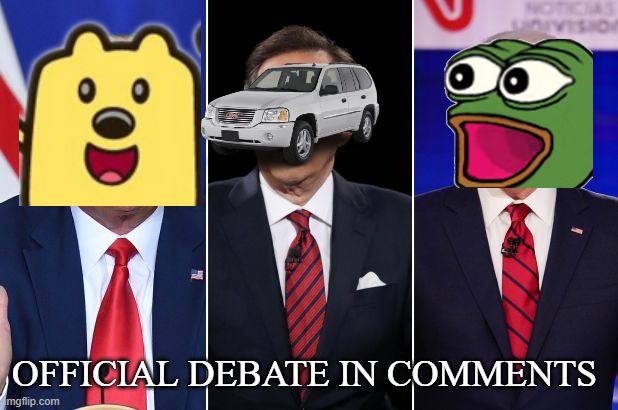 apologies for being late, imgflip was being buggy and i can’t sign in | OFFICIAL DEBATE IN COMMENTS | image tagged in trump biden debate | made w/ Imgflip meme maker