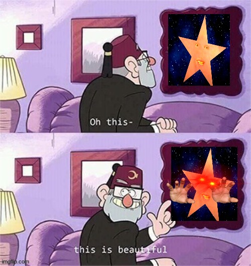 Stan Pines looking at a star picture and says that its beautiful | image tagged in oh this this beautiful blank template,stan pines,gravity falls,flamingo,stars | made w/ Imgflip meme maker