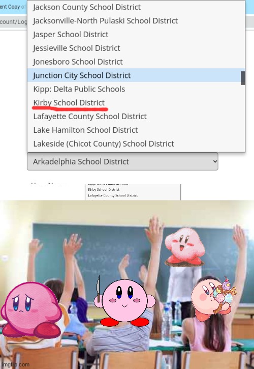 wow | image tagged in classroom,kirby | made w/ Imgflip meme maker