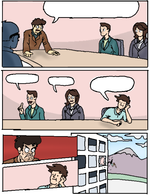 High Quality Boardroom meeting redrawn-gay dinosaur Blank Meme Template