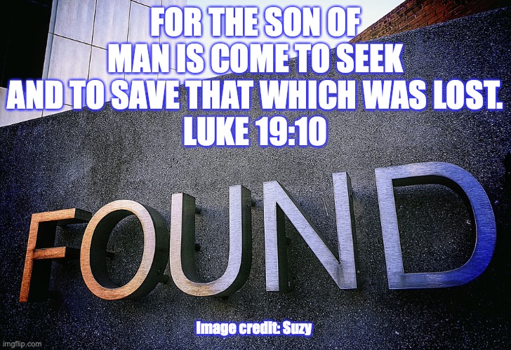 Rejoice! | FOR THE SON OF MAN IS COME TO SEEK AND TO SAVE THAT WHICH WAS LOST.
LUKE 19:10; Image credit: Suzy | image tagged in repentance and joy | made w/ Imgflip meme maker