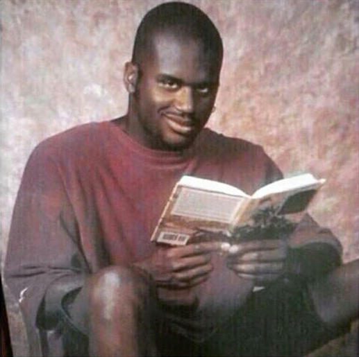 black guy reading book meme