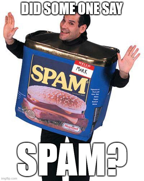 Spam | DID SOME ONE SAY SPAM? | image tagged in spam | made w/ Imgflip meme maker