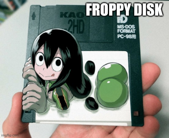 She got disk | FROPPY DISK | image tagged in memes,froppy,anime,boku no hero academia,old,technology | made w/ Imgflip meme maker